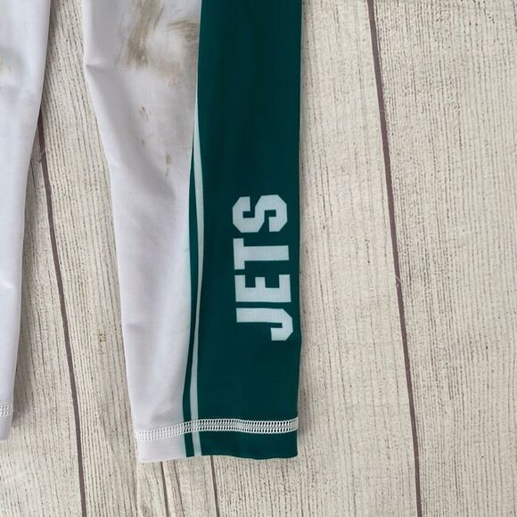 New York Jets youth boys S athletic compression leggings white/green - Picture 2 of 7